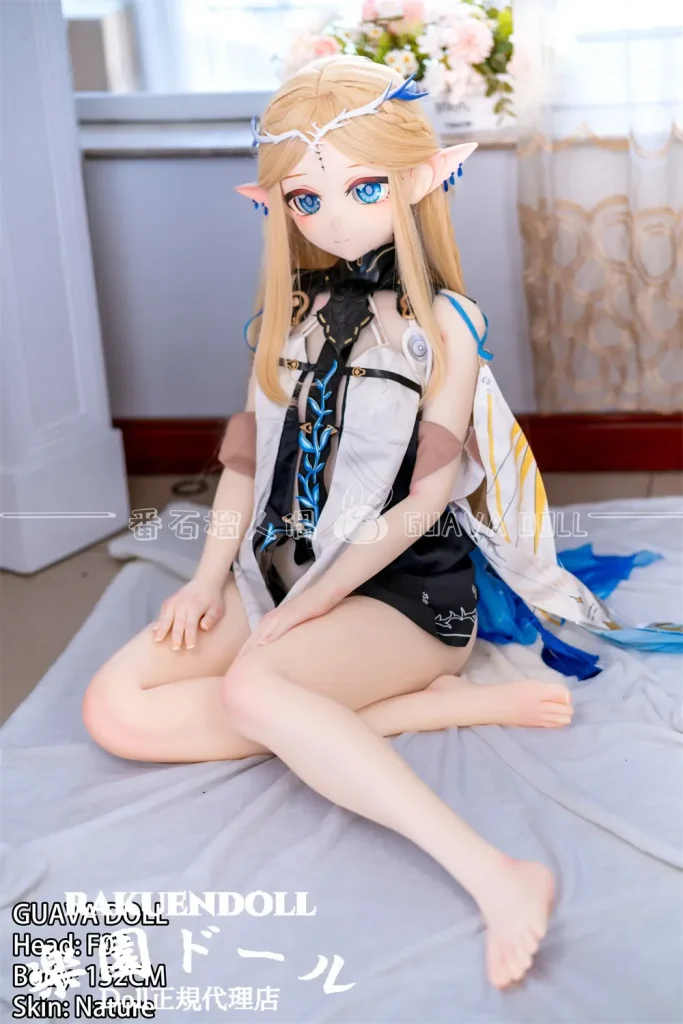 GUAVADOLL F2ヘッド 152cm Aカップ アニメダッチワイフ エルフの少女 ビニール（PVC）ヘッド+TPEボディ 138-150ＣＭのボディに適用 ナチュラル肌色