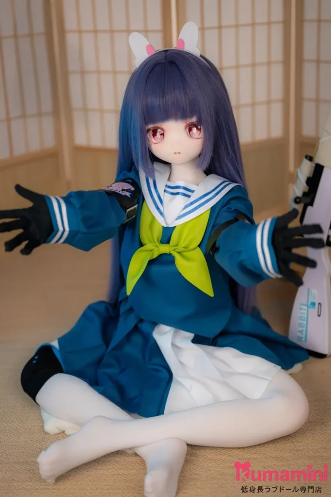 XYGO 141cm Cカップ R03垃圾兔ヘッド パープルロングヘア×セーラー服のアニメフェイスラブドール 宣伝写真はシリコンヘッド＋TPEボディ