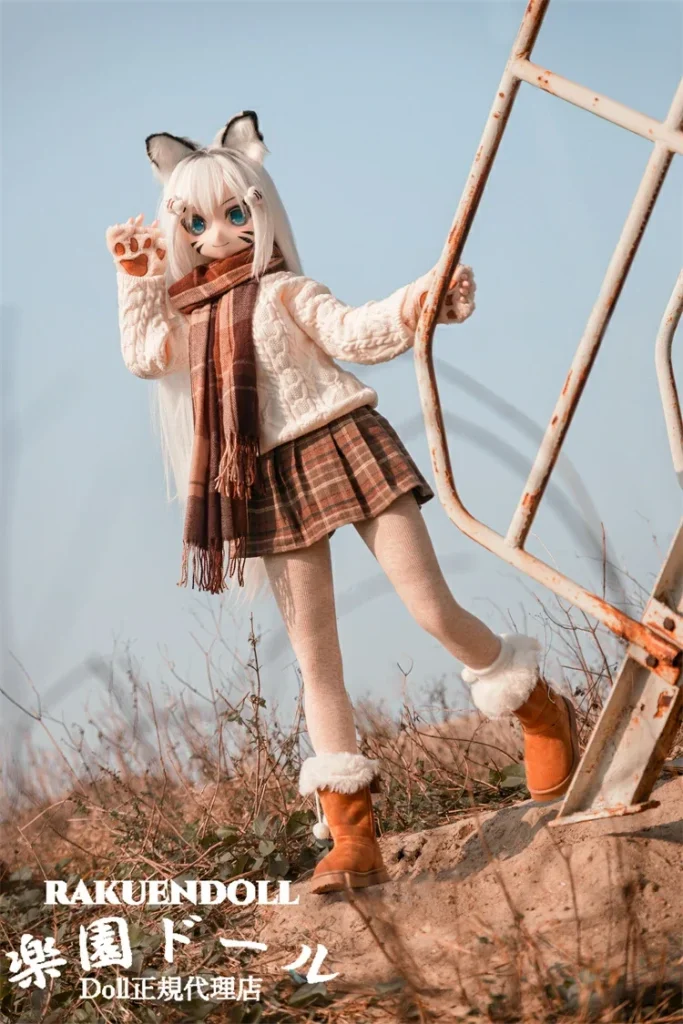 XYGO(许愿谷) R01ヘッド 141cm Cカップ ふわふわ猫耳 白虎少女 シリコンヘッド+TPE製ボディ アニメ風リアルドール