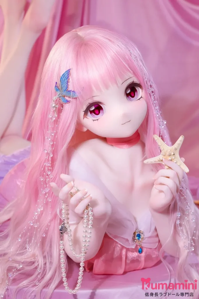 XYGO 141cm Cカップ R02人魚少女 ピンクロングヘア アニメフェイスラブドール 可愛い人魚少女風コスチューム 宣伝写真はシリコンヘッド＋TPEボディ